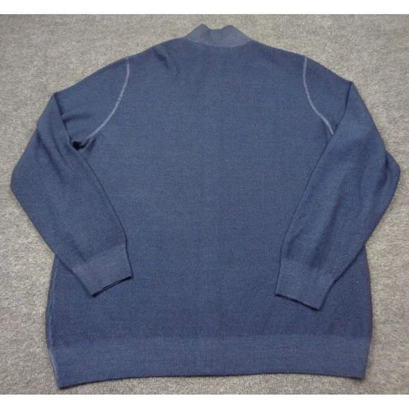 Carroll Custom Wool Sweater XL Blue Full Zip Beverly Hills Carroll & Co Italy